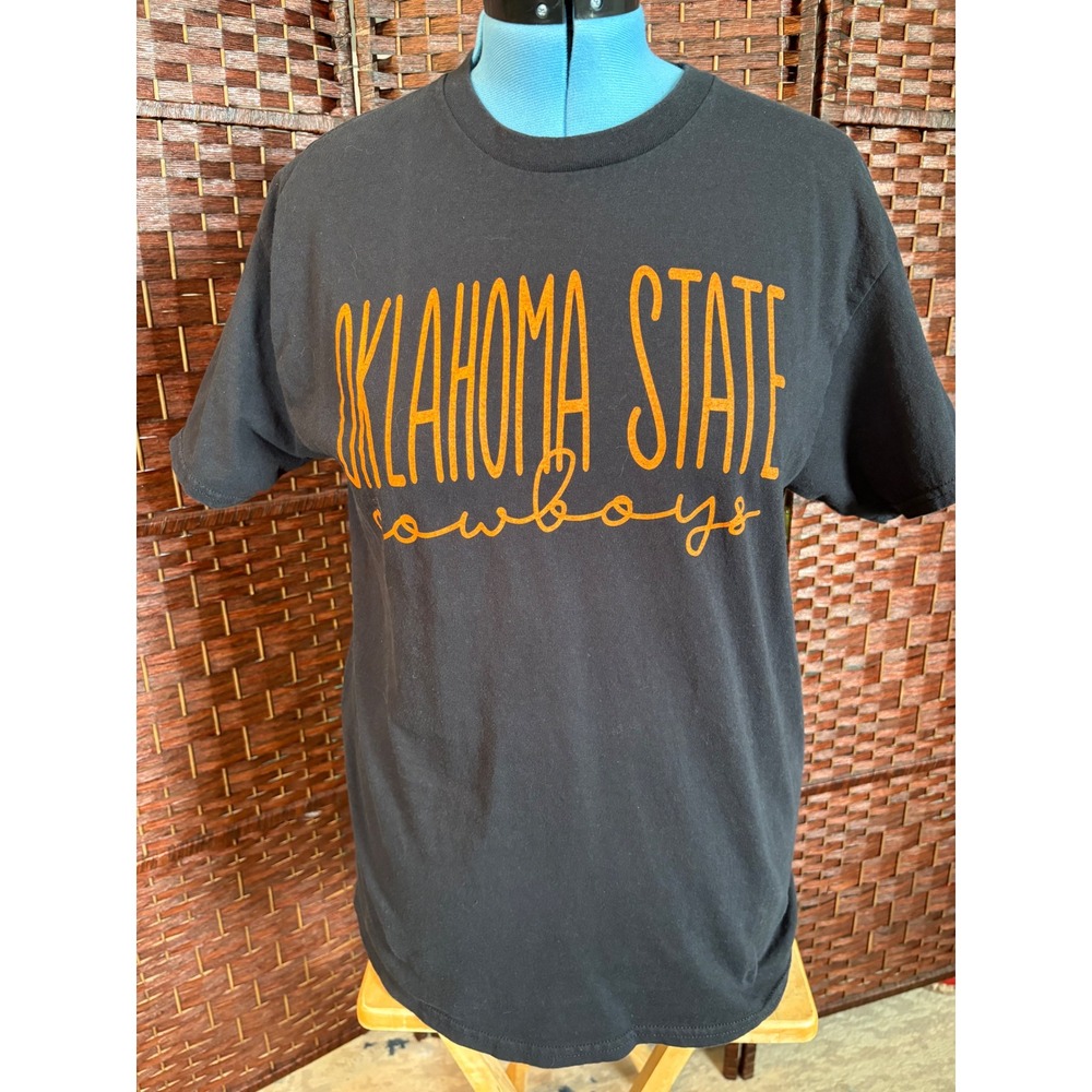 Gildan Oklahoma State Cowboys T Shirt Mens Large Black Orange Graphic Tee OSU